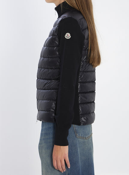 Moncler Padded Wool Cardigan With Zip