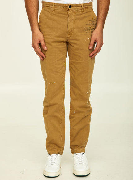 Incotex Red X Facetasm Camel Cotton Trousers Beige