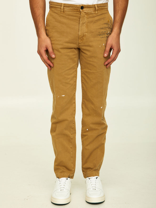 Incotex Red X Facetasm Camel Cotton Trousers Beige