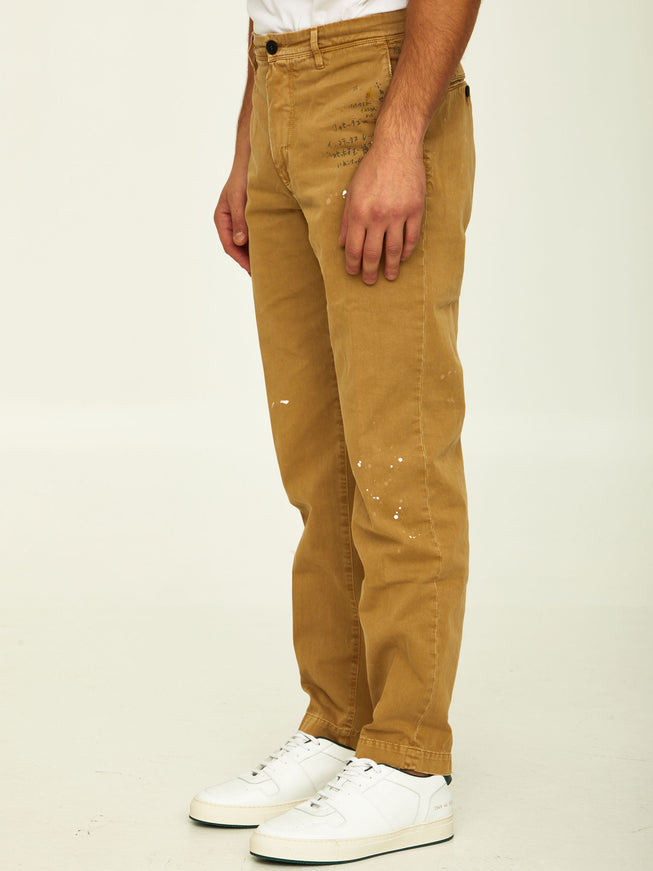Incotex Red X Facetasm Camel Cotton Trousers
