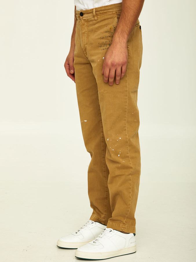 Incotex Red X Facetasm Camel Cotton Trousers
