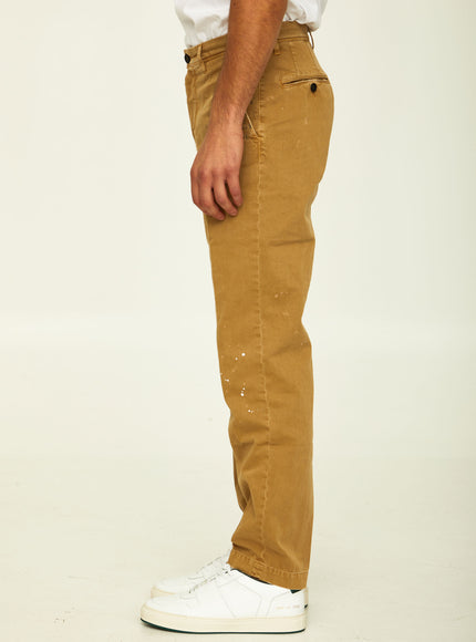 Incotex Red X Facetasm Camel Cotton Trousers