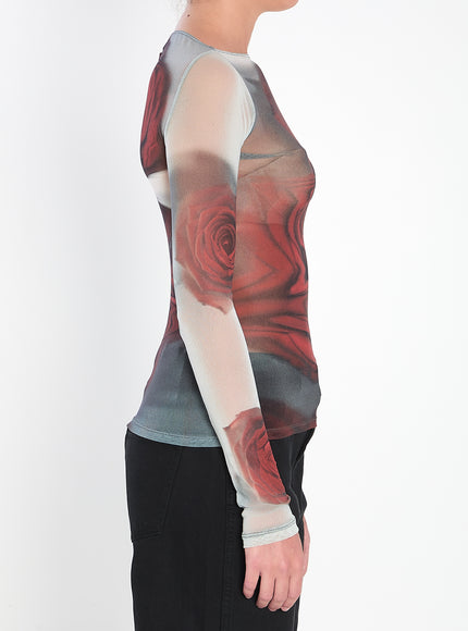 Jean Paul Gaultier Blurry Roses Top