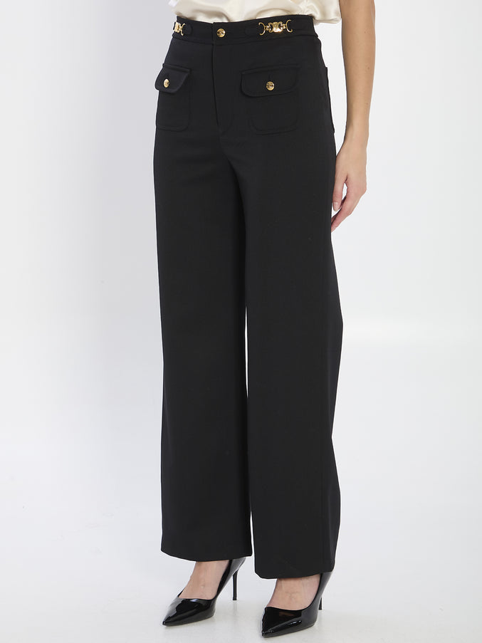 Celine Wool Trousers With A Diagonal Weave