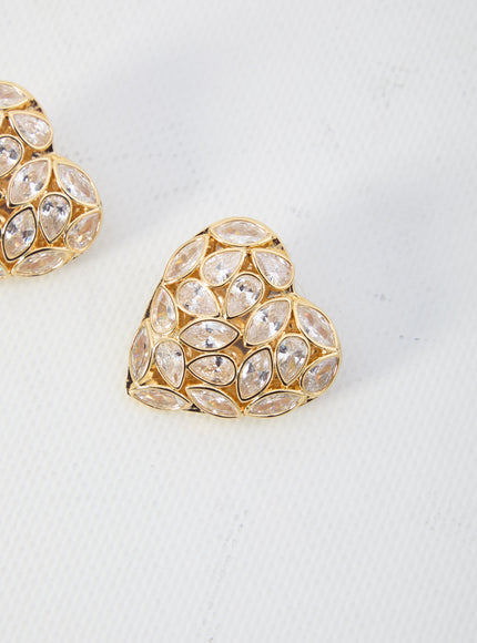 Self Portrait Embellished Heart Earrings