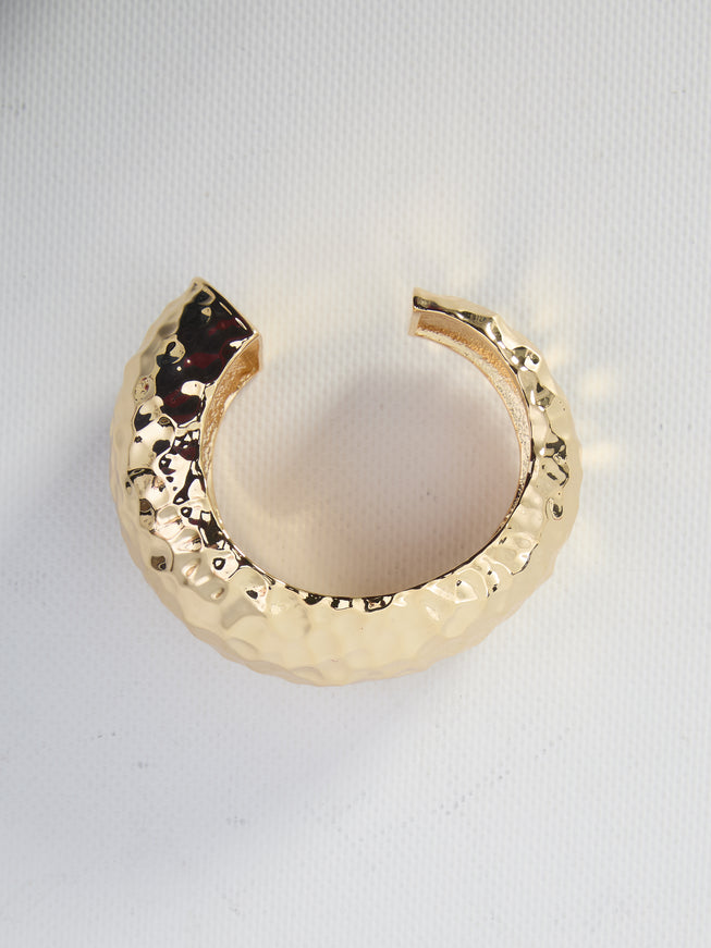 Self Portrait Hammered Gold Cuff QT Gold