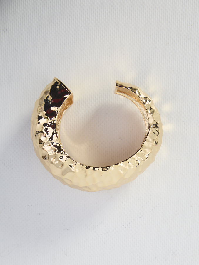 Self Portrait Hammered Gold Cuff QT Gold