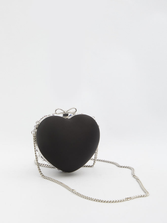 Self Portrait Multi Crystal Heart Clutch Bag