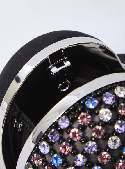 Self Portrait Multi Crystal Heart Clutch Bag