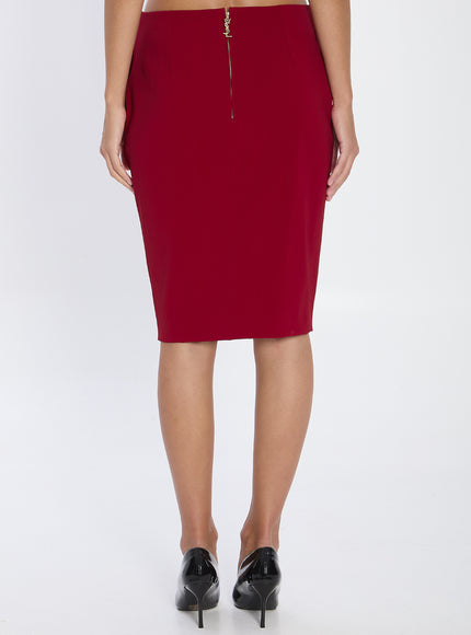 Saint Laurent Pencil Skirt In Red
