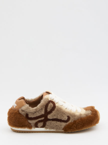 Loewe Ballet Runner 2.0 Sneakers In Shearling Brown