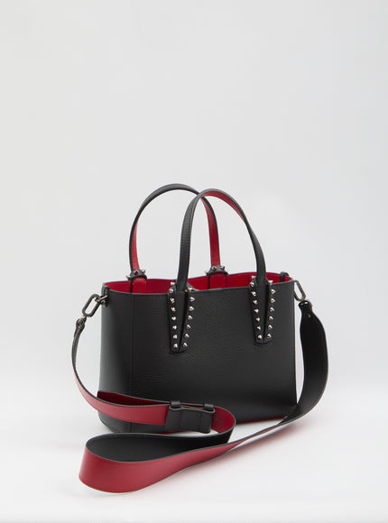 Christian Louboutin Cabata Studded Calfskin Tote in Black