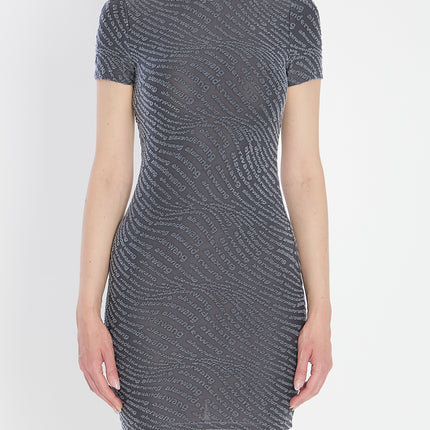 Alexander Wang Mini Dress In Graphite Black