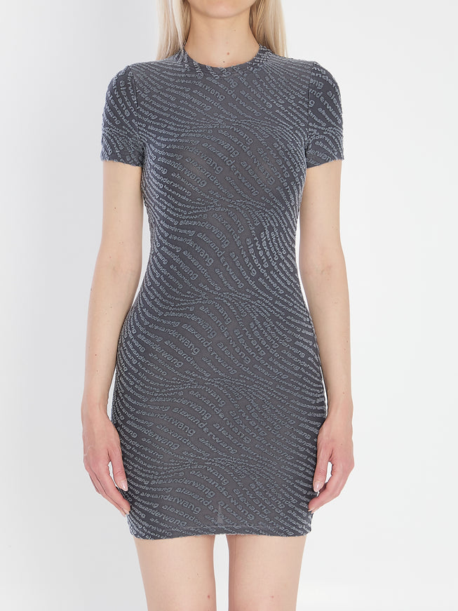 Alexander Wang Mini Dress In Graphite Black