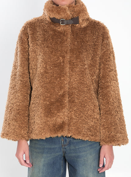 Herno Curly Faux-fur Jacket Brown