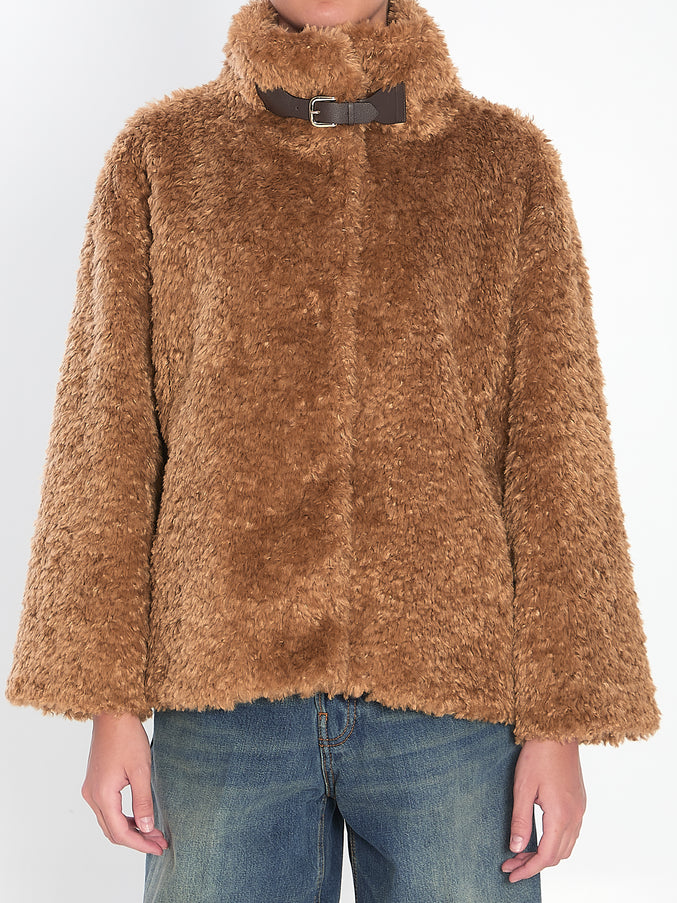 Herno Curly Faux-fur Jacket Brown