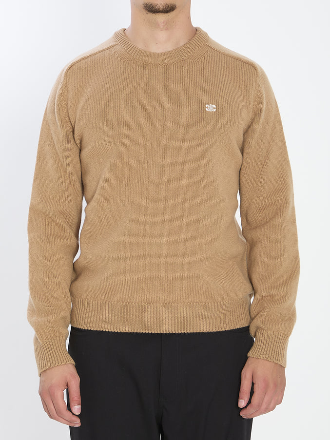 Celine Wool And Cashmere Crewneck Beige