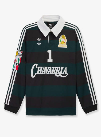 Adidas X Willy Chavarria Rugby Cotton Polo Shirt Blackauroraivy