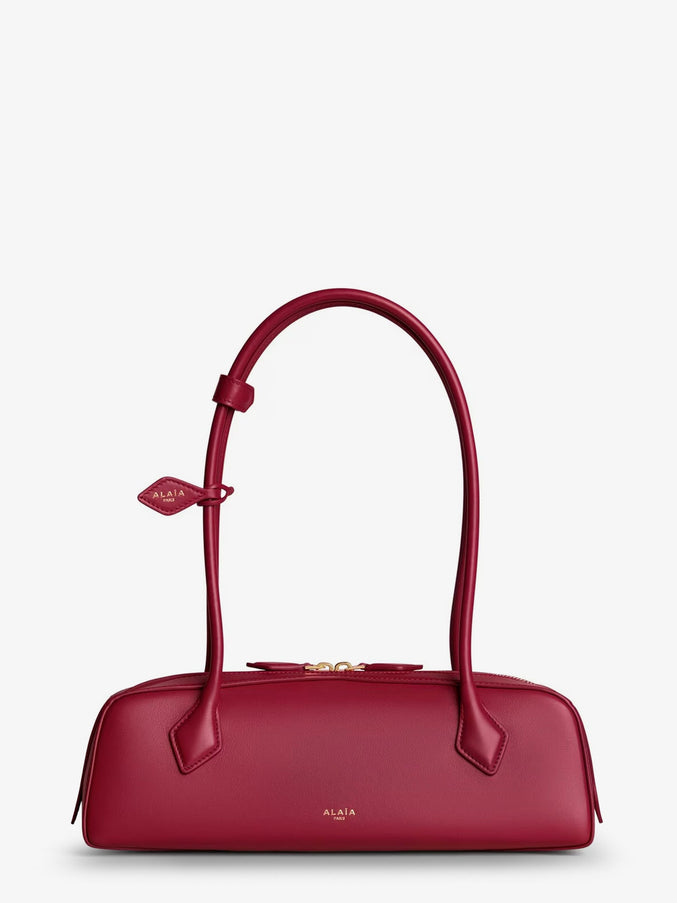 Alaia Le Teckel Medium Leather Shoulder Bag Uni Rouge Carmin