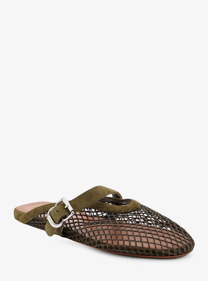 Alaia Fishnet Mesh And Leather Sandals