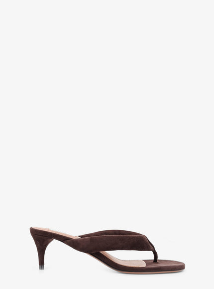 Alaia Suede Heeled Sandals Brun Fume