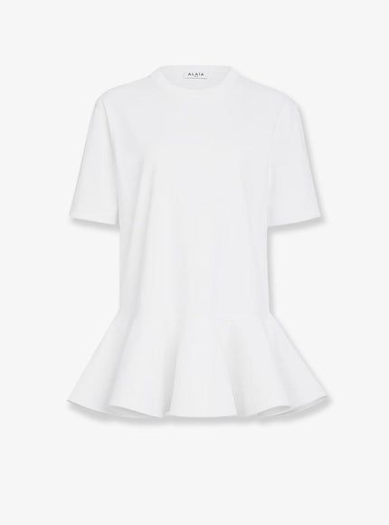 Alaia Crinoline Cotton Jersey T-Shirt Blanc