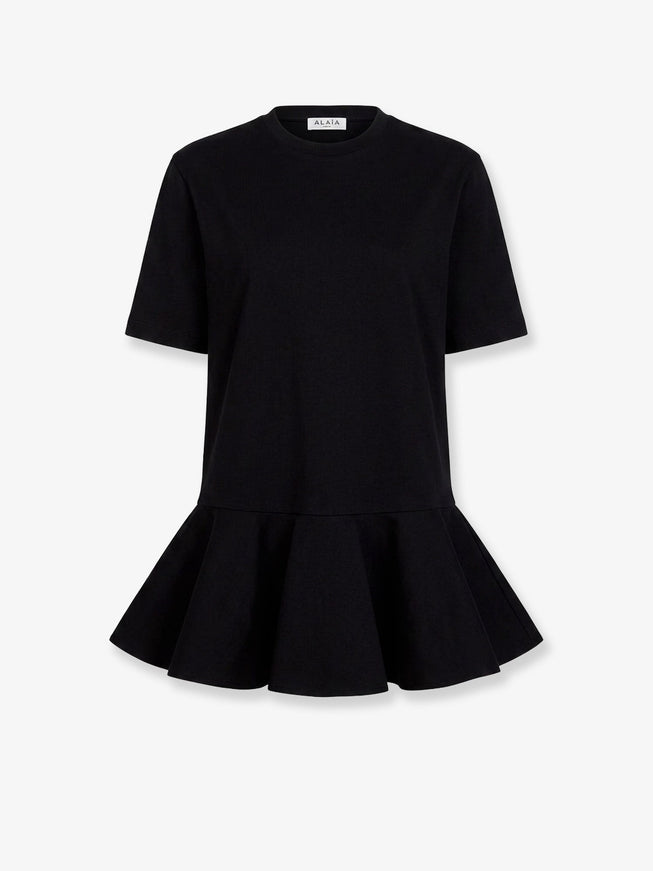 Alaia Crinoline Cotton Jersey T-Shirt Noir