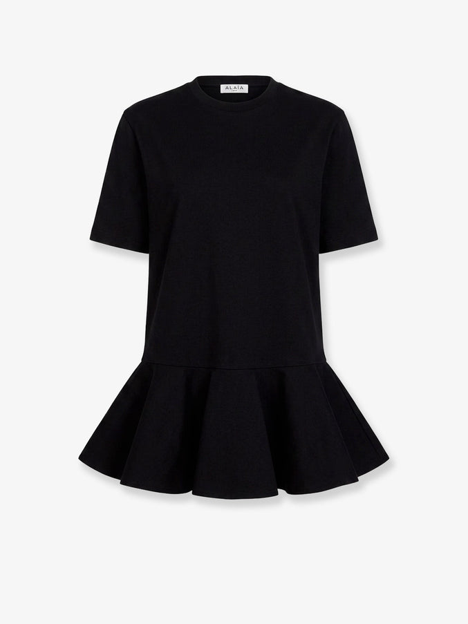 Alaia Crinoline Cotton Jersey T-Shirt Noir