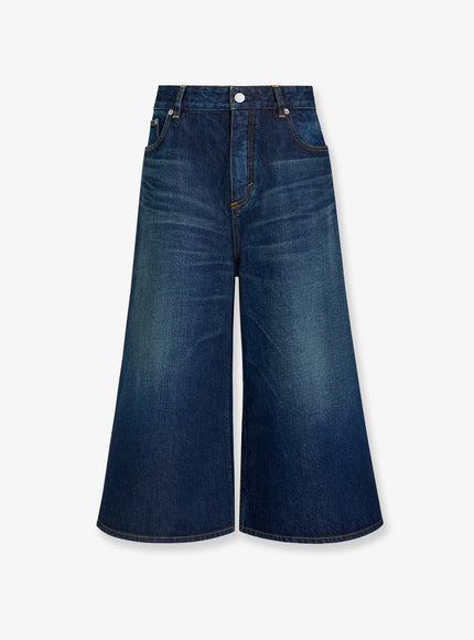 Alaia Blue Denim Bermuda Shorts Dock Blue