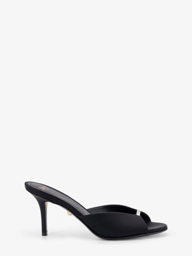Alevi` Luana Satin Sandals With Rhinestone Detail Satin Black