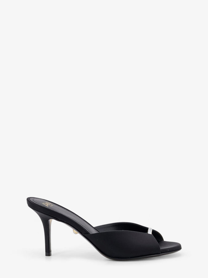 Alevi` Luana Satin Sandals With Rhinestone Detail Satin Black