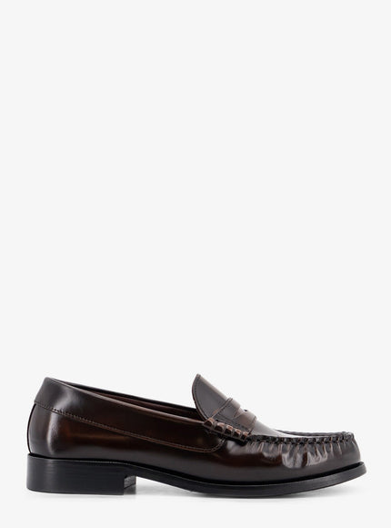 Alohas Leather Rivet Loafers Brown