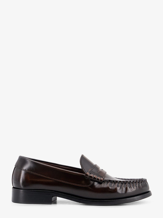 Alohas Leather Rivet Loafers Brown