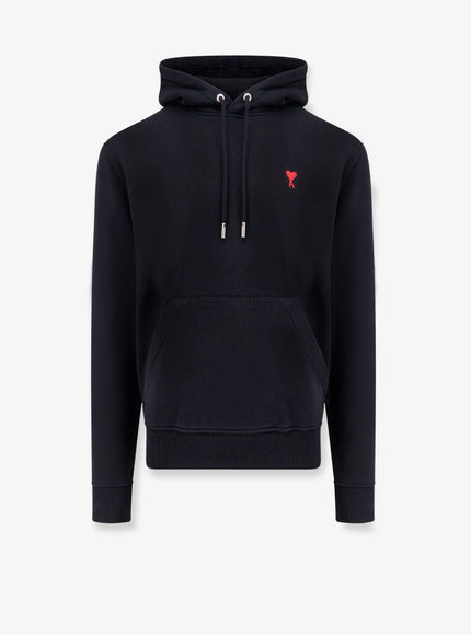 Ami Paris Hooded Cotton Sweatshirt Noir