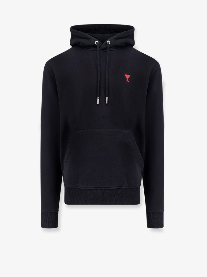 Ami Paris Hooded Cotton Sweatshirt Noir