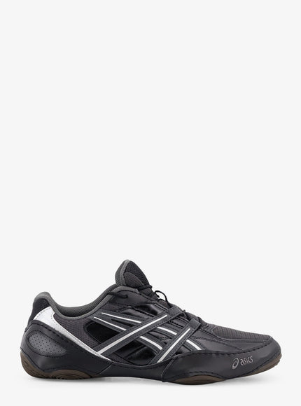 Asics Hypersync Mesh And Leather Sneakers With Embroidered Logo Greyblack