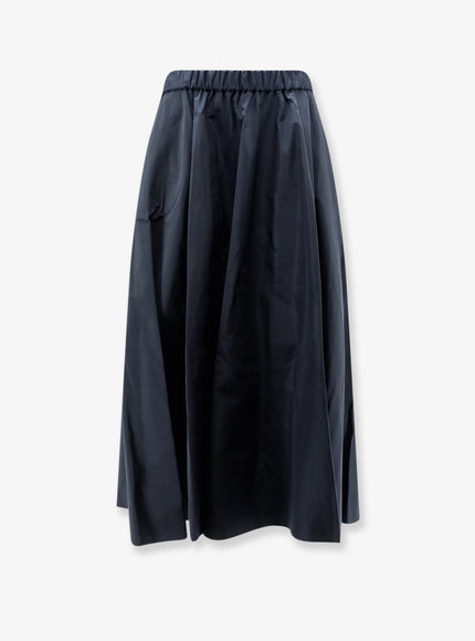 Aspesi Taffeta Long Skirt Darkblue