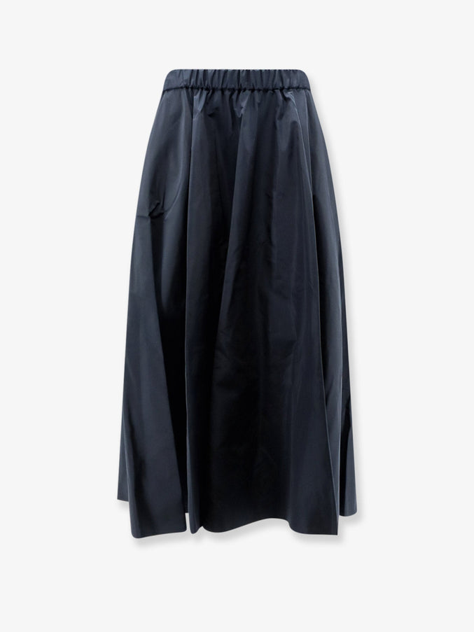 Aspesi Taffeta Long Skirt Darkblue