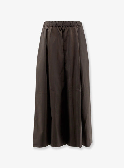 Aspesi Taffeta Long Skirt Brown