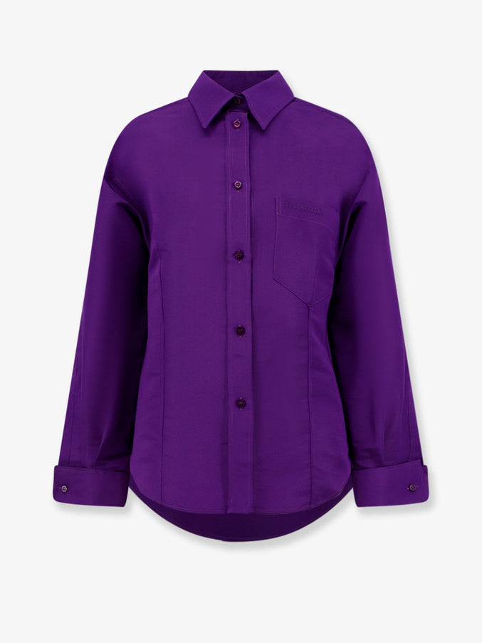 Balenciaga Silk Shantung Shirt Purple