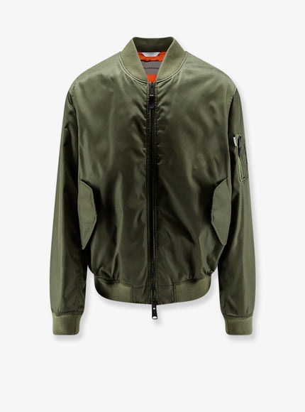 Balenciaga Nylon Bomber Jacket with Orange Lining Khaki