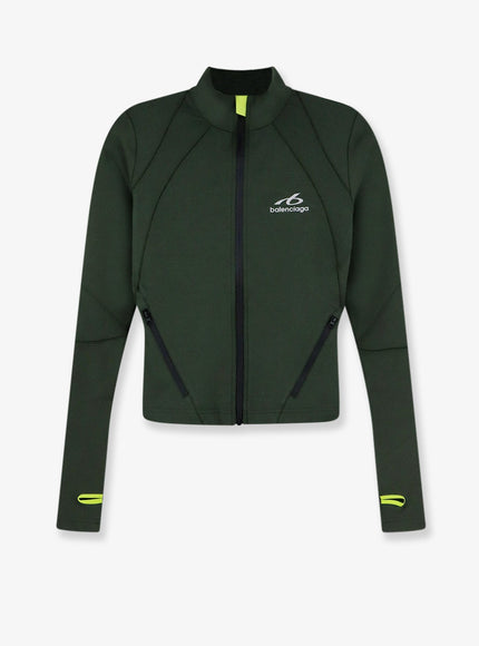 Balenciaga Fitted Zip-Up Sweatshirt Khakilime