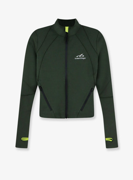 Balenciaga Fitted Zip-Up Sweatshirt Khakilime
