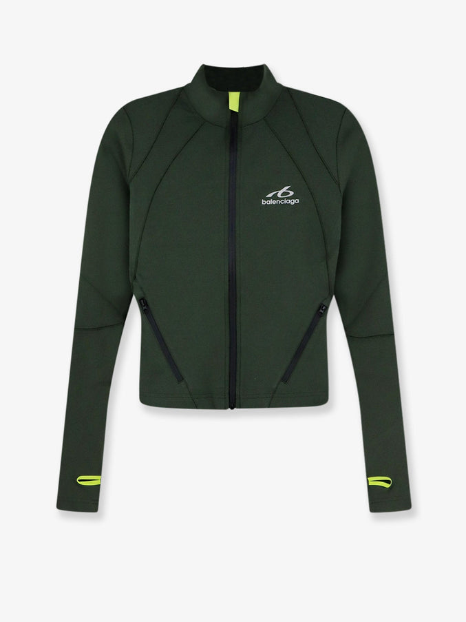 Balenciaga Fitted Zip-Up Sweatshirt Khakilime