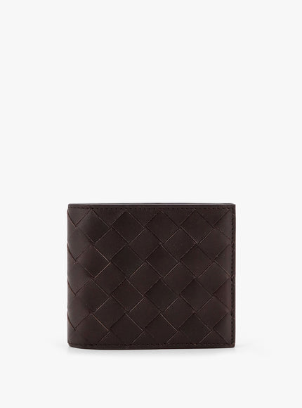 Bottega Veneta Leather Wallet With Intrecciato Pattern Uni Fondant-Silver