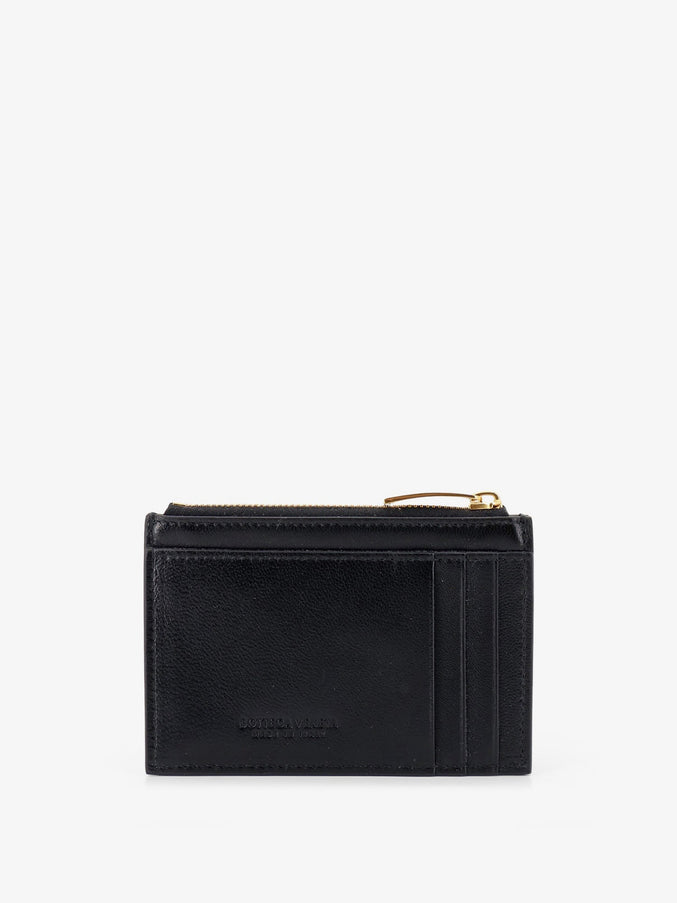 Bottega Veneta Leather Card Holder With Intrecciato Motif
