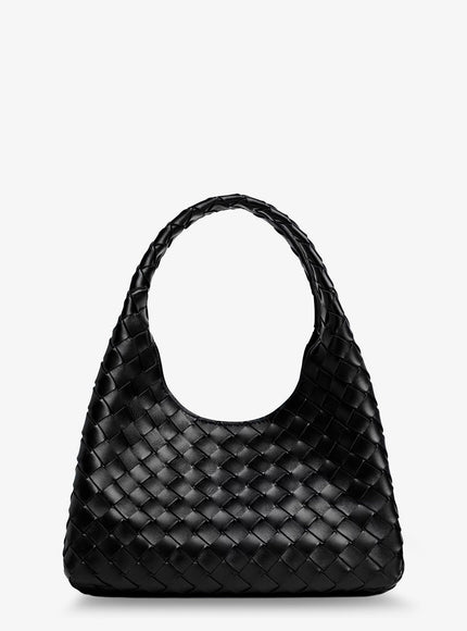 Bottega Veneta Campana Leather Shoulder Bag With Intrecciato Motif