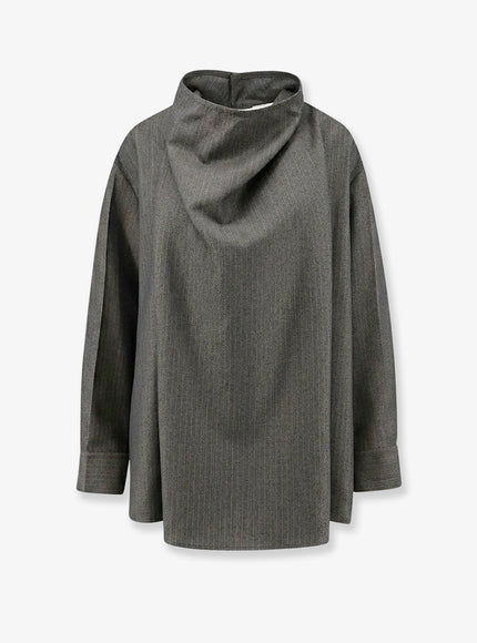 Bottega Veneta Wool And Mohair Shirt Desert Grey Melange