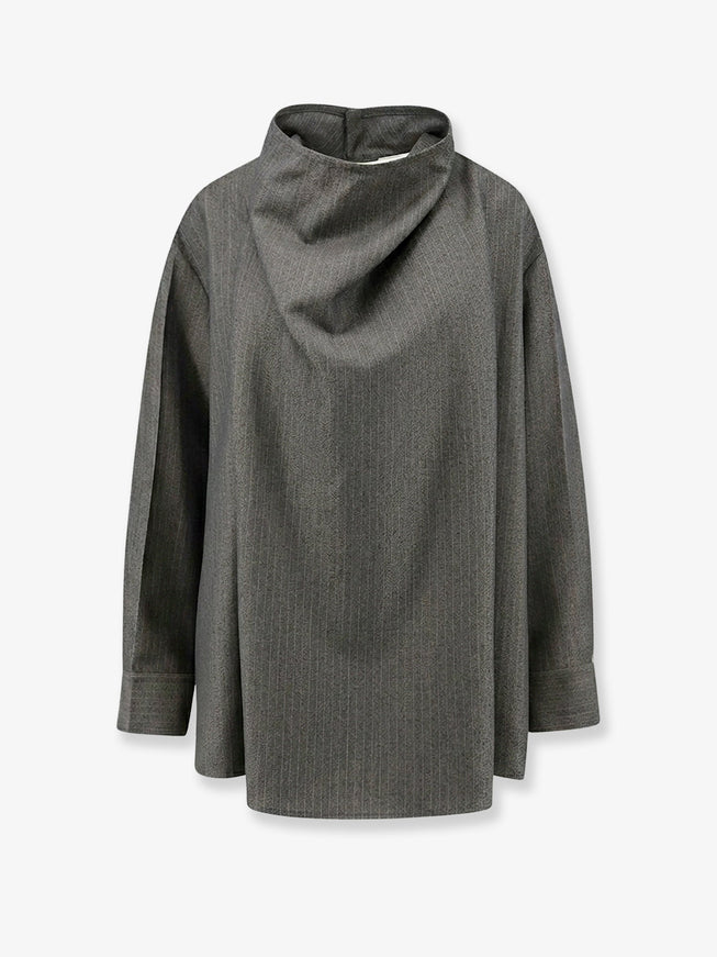 Bottega Veneta Wool And Mohair Shirt Desert Grey Melange