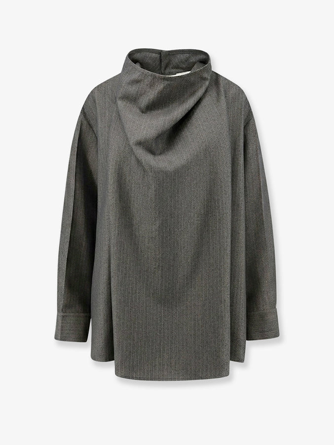 Bottega Veneta Wool And Mohair Shirt Desert Grey Melange